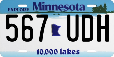 MN license plate 567UDH