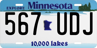 MN license plate 567UDJ