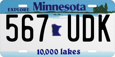 MN license plate 567UDK