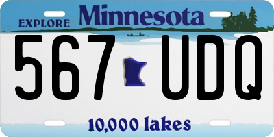 MN license plate 567UDQ