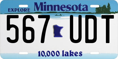 MN license plate 567UDT