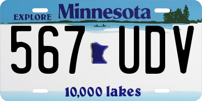 MN license plate 567UDV