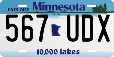 MN license plate 567UDX