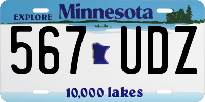 MN license plate 567UDZ