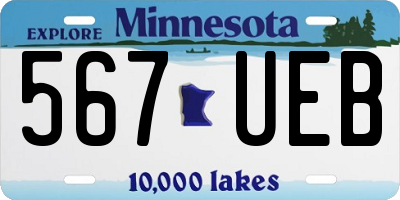 MN license plate 567UEB