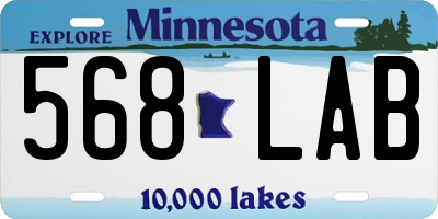 MN license plate 568LAB