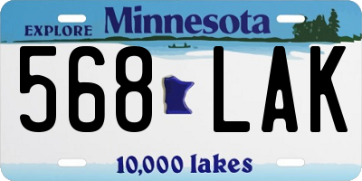 MN license plate 568LAK