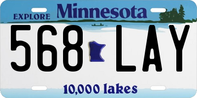 MN license plate 568LAY