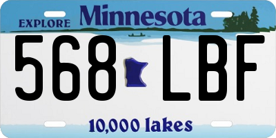 MN license plate 568LBF
