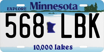 MN license plate 568LBK