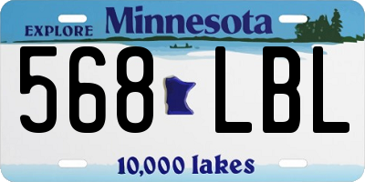 MN license plate 568LBL