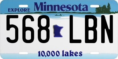 MN license plate 568LBN