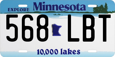 MN license plate 568LBT