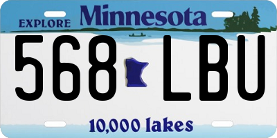 MN license plate 568LBU
