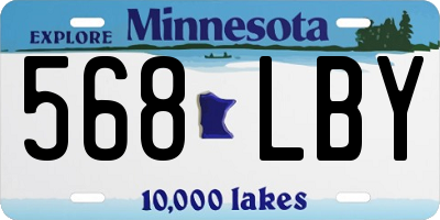 MN license plate 568LBY