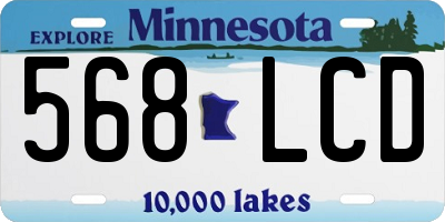 MN license plate 568LCD