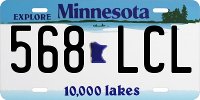 MN license plate 568LCL