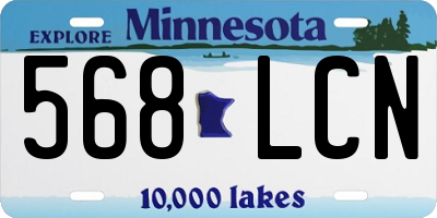 MN license plate 568LCN