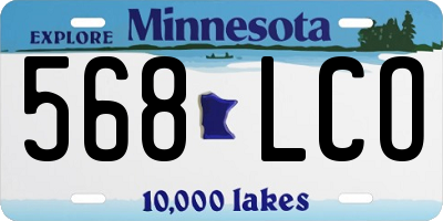 MN license plate 568LCO