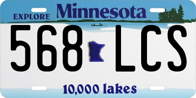 MN license plate 568LCS