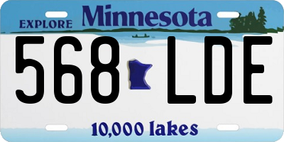 MN license plate 568LDE