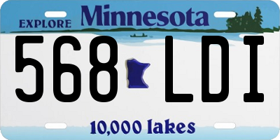 MN license plate 568LDI