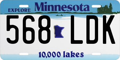 MN license plate 568LDK
