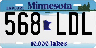 MN license plate 568LDL
