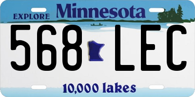 MN license plate 568LEC