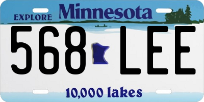 MN license plate 568LEE