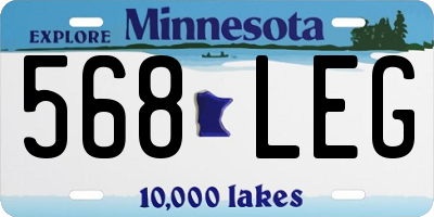 MN license plate 568LEG