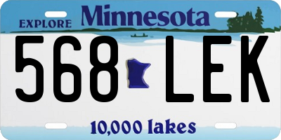 MN license plate 568LEK