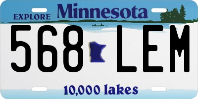 MN license plate 568LEM