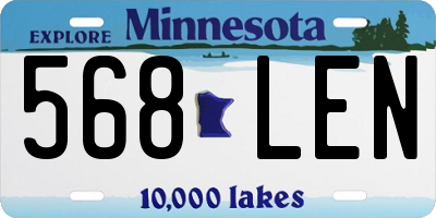 MN license plate 568LEN