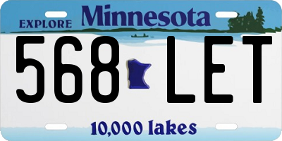 MN license plate 568LET