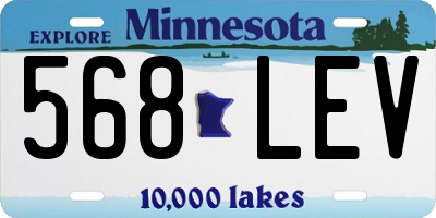 MN license plate 568LEV
