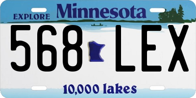 MN license plate 568LEX