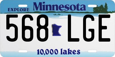 MN license plate 568LGE