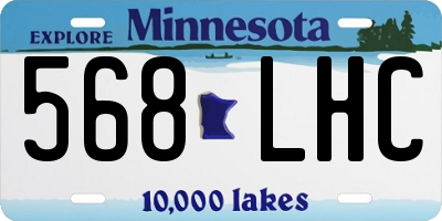 MN license plate 568LHC