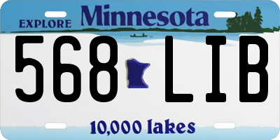 MN license plate 568LIB