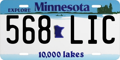 MN license plate 568LIC