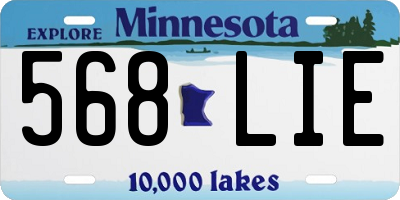MN license plate 568LIE