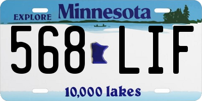 MN license plate 568LIF