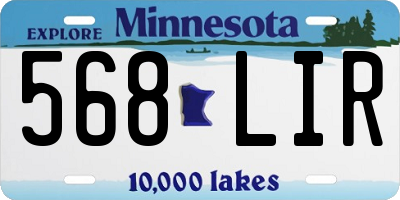 MN license plate 568LIR