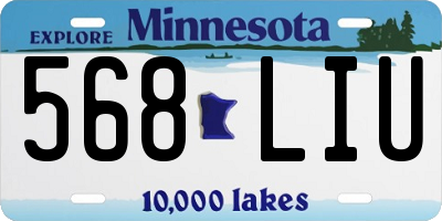 MN license plate 568LIU