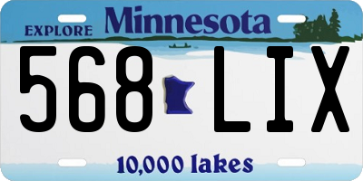 MN license plate 568LIX