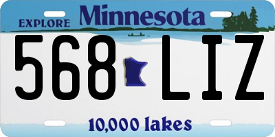 MN license plate 568LIZ