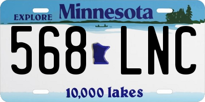MN license plate 568LNC
