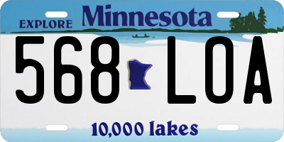 MN license plate 568LOA