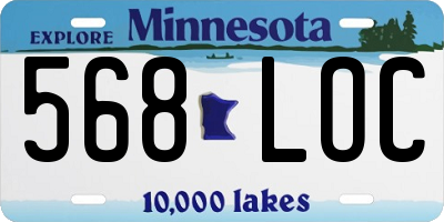 MN license plate 568LOC